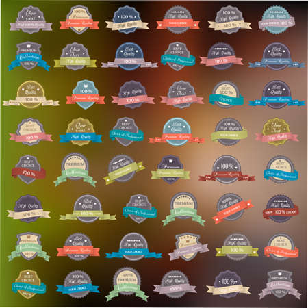 48 Vintage Premium Quality labels. Vector set of retro labelsのイラスト素材