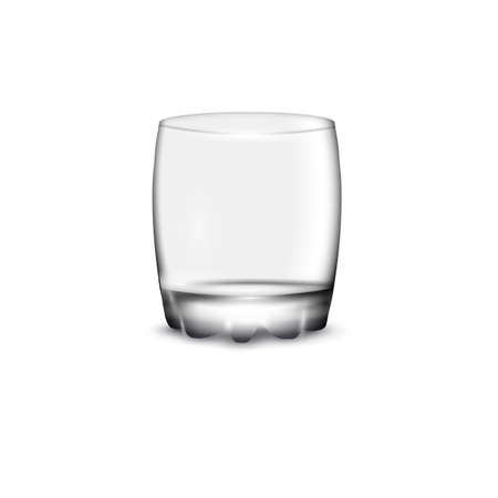 Empty drinking glass cup on white. Vector illustrationのイラスト素材