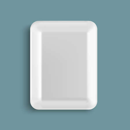 White empty plastic food tray container.のイラスト素材