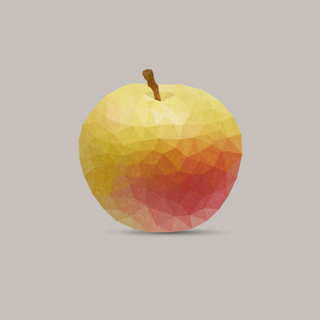 Polygonal creative apple. Vector illustration, polygonal designのイラスト素材