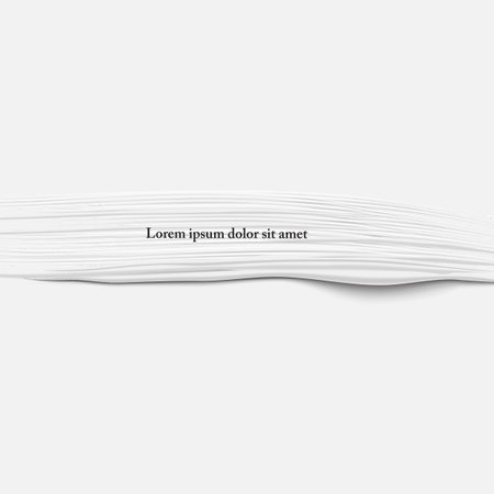 3d vector white horizontal paint brush stroke. Hand drawn painted textured banner. Vector design elementのイラスト素材