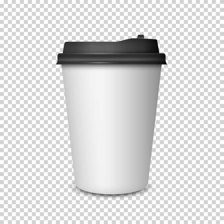Coffee Cup on transparent background.3d Coffee Cup Mockup. Vector Templateのイラスト素材
