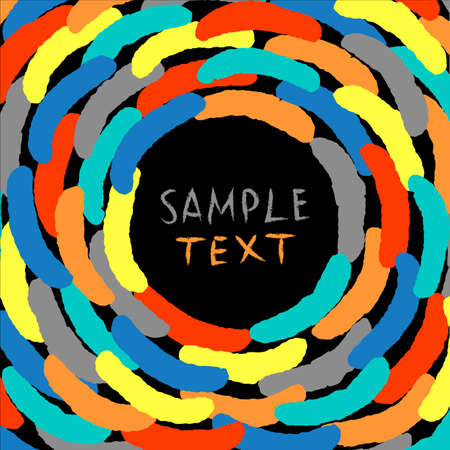 Colorful retro doodle background with place for text. Trendy memphis style card. Vector template for covers, flyers, banners, postersのイラスト素材