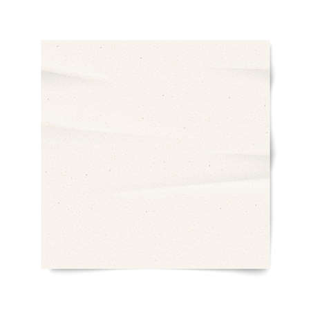 Crumpled sheet of old paper isolated on white. Texture paper. Vector element for designのイラスト素材