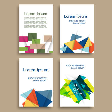 Modern brochure cover template with color geometric shapes. Abstract design creative concept cover for flyer,catalog, report, brochure. Vector templateのイラスト素材