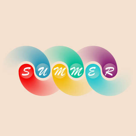 Summer creative colorful logotype. Label design template. Vector element for designのイラスト素材