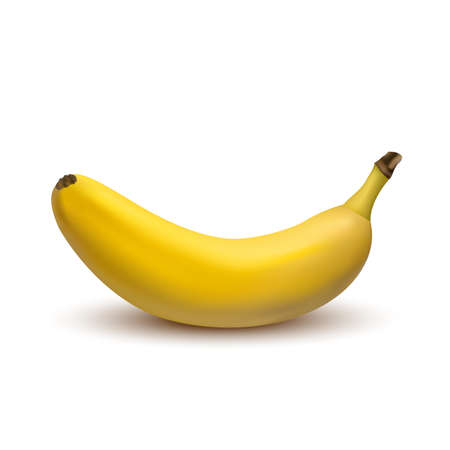 3d vector banana isolated on a white background. Banana vector illustration, banana iconのイラスト素材