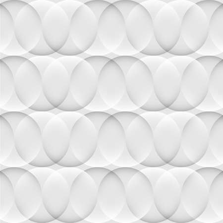 Abstract optical 3d white background seamless pattern with circles. Vector geometric wallpaperのイラスト素材
