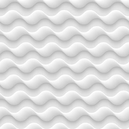 White seamless texture,pattern of abstract waves. 3d wavy background. White geometric abstract wallpaperのイラスト素材