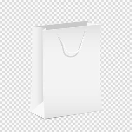 Vector white empty shopping paper bag. Graphic mockups for designのイラスト素材