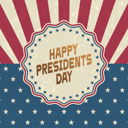 Happy President's day grunge background, retro style vector illustration, vector banner, poster and greeting card.のイラスト素材