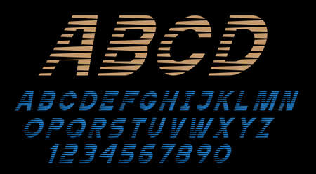 Stylish elegant font, alphabet letters,numbers.Vector setのイラスト素材