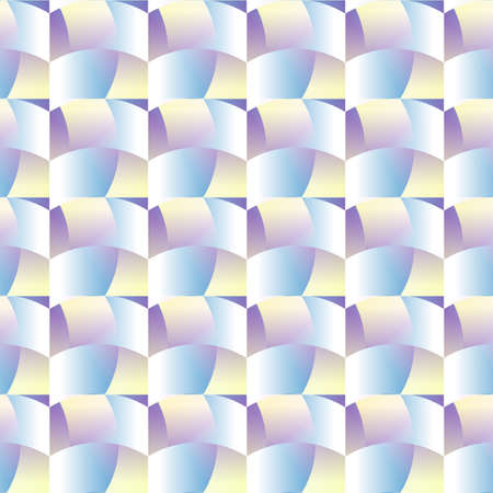 Blue mosaic, illusion geometric seamless pattern. Wavy graphics background. Abstract modern stylish texture. Vector illustration for prints, textiles, wrapping, wallpaperのイラスト素材