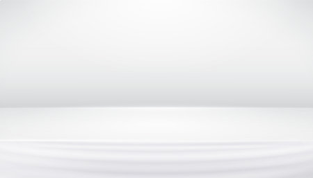 White gray studio backdrop abstract background with smooth lines,shadows. Vector background,template for designのイラスト素材