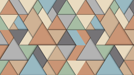 Geometric abstract background with triangles , 3D effect, retro pastel colors. Creative modern paper...