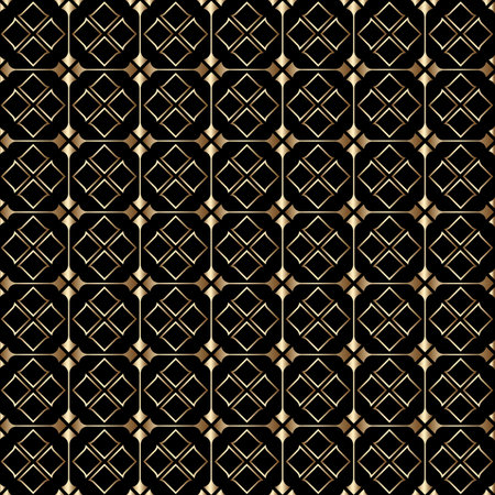Luxury golden and black art deco seamless pattern. Vintage vector background, wallpaper. Gold...