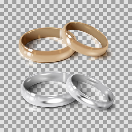 Wedding Rings set isolatedのイラスト素材