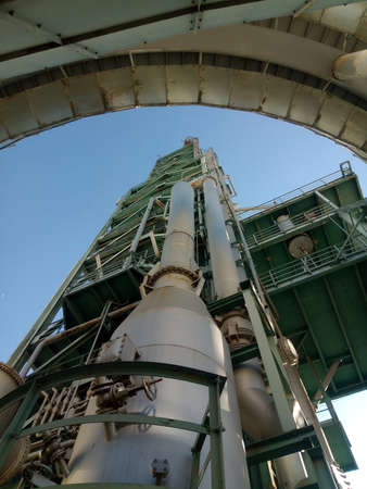 Inside old refinery. Oil and Gas Refinery.の写真素材