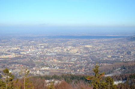 View of the Bielsko-Biala in Poland from Szyndzielnia