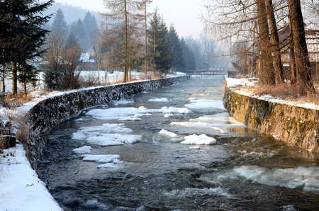 winter riverの写真素材