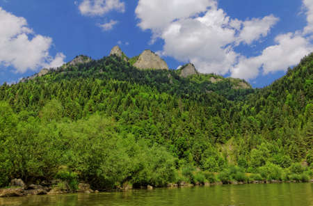 three crowns peak in Pieniny mountainsの写真素材