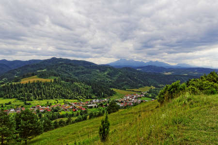 town in the valleyの写真素材