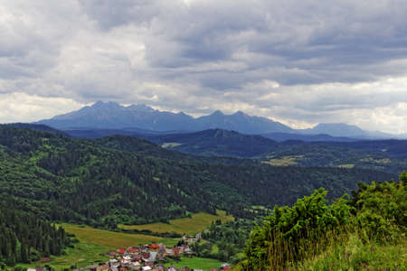 town in the valleyの写真素材