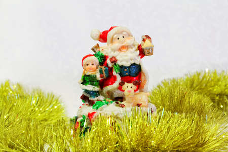 Santa Claus toy on the white backgroundの写真素材