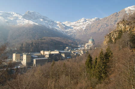 View to Sanctuary Oropa in Italyの写真素材