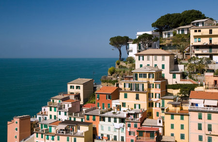 View to Riomaggiore - one of the villages in Cinque Terre (Italy)