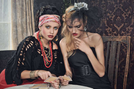 Gypsy fortune-teller cards spellsの写真素材