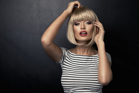 Portrait of beautiful smiling blonde woman
