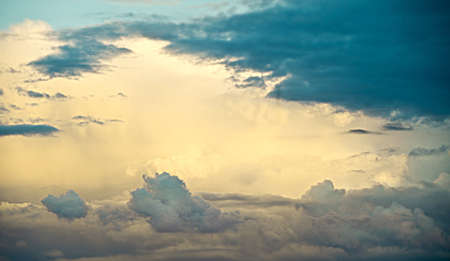 Silhouette of the sea during sunset with beautiful colorful skyの写真素材