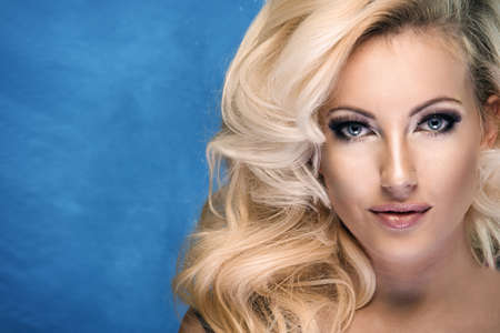 Portrait of beautiful sensual blonde womanの写真素材