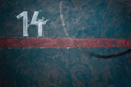Empty grunge wall with number 14の写真素材