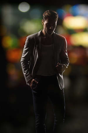 Portrait of attractive man with casual clothesの写真素材