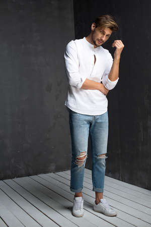 Sexy men in jeansの写真素材
