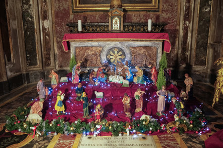 St. Francis of Rome Chapel Interior in Rome, Italy. Iconic Religious Art and Architecture. High quality photoの写真素材