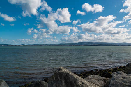 View from Poolberg beach at low tide, Dublin, Ireland.の写真素材