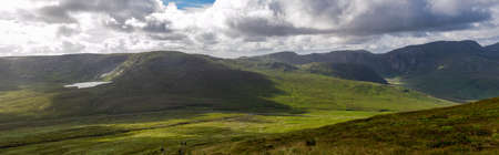 Panoramic view on Derryveagh Mountains in Donegal, County, Ireland. Wild Atlantic Way.の写真素材