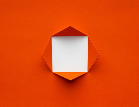Square frame made from lush lava paper. Minimal concept. Space for text or image.