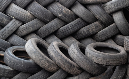 A bunch of dump tires from used cars. Environmental pollution.