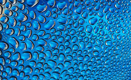 Abstract background of water drops. Drops of liquid on the glass.