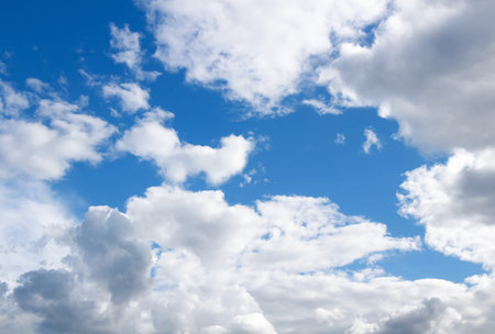 Clouds on the blue sky. Natural background