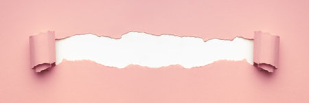Pink torn paper for text or mockup. Minimal creative concept.