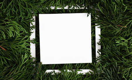 Christmas Abstract background with white paper card with copy-space.の写真素材