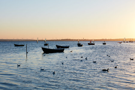 fishing boats, Baltic sea, Bay of Puck