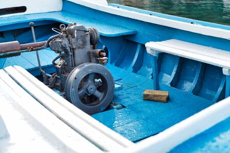 Old fishing motor boat, Croatiaの写真素材