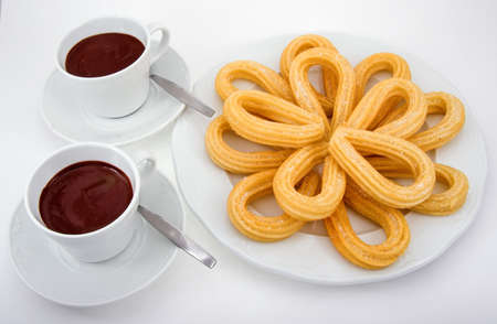 Chocolate and churros (very popular spanish food)の写真素材