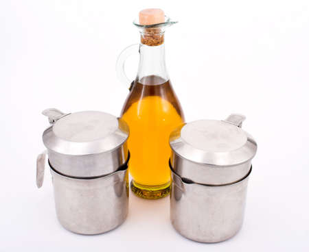 Olive oil and oilcansの写真素材